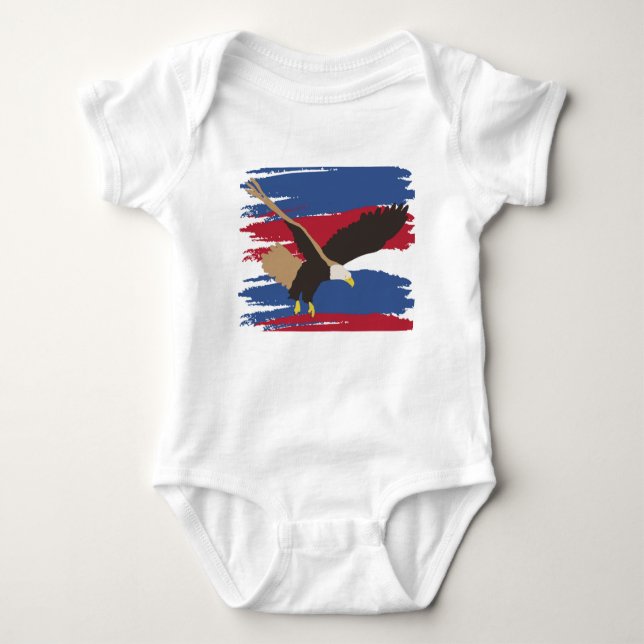 Body Para Bebê Eagle Bird USA Bandeira Americana Patriótica (Frente)