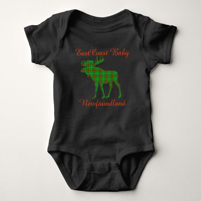 Body Para Bebê East Coast Baby Newfound Tartan Moose (Frente)