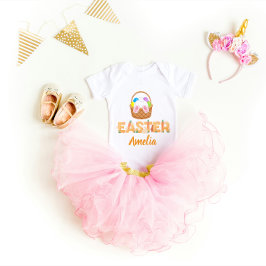 Body Para Bebê Easter Personalized Baby Bodysuit