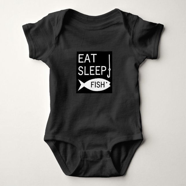 Body Para Bebê Eat Sleep Fish (Frente)
