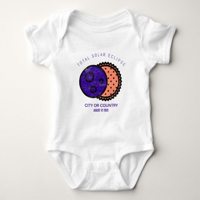 Body Para Bebê Eclipse Solar Total 2026 Personalizado (Frente)