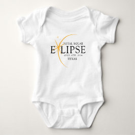 Body Para Bebê Eclipse Total Solar Moderno Preto e Dourado 2024 T