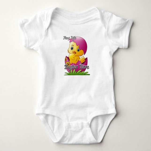 Body para Bebê Eclosão de Pintinho (Frente)