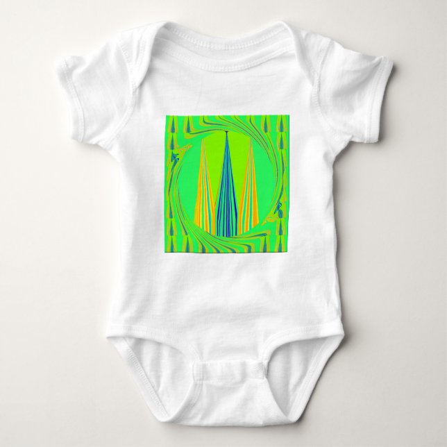 Body Para Bebê Edgy Geometry Neon Design (Frente)