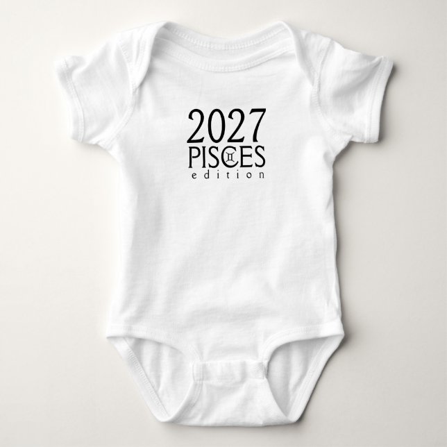 Body Para Bebê edição de Peixes de 2027 com símbolo (Frente)