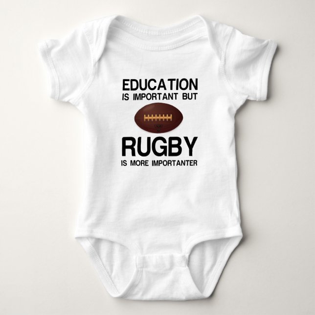 BODY PARA BEBÊ EDUCATION IMPORTANT RUGBY IMPORTANTER (Frente)