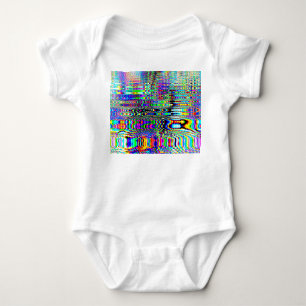 Body Para Bebê Efeitos Digitais: Design Abstrato Multicolorido