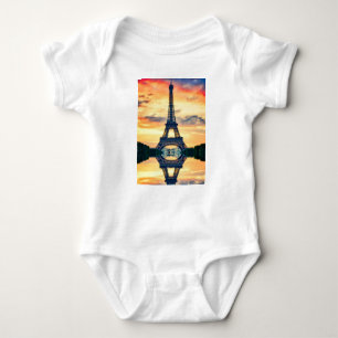 Body Para Bebê Eiffel Tower Paris Evening European Viagem