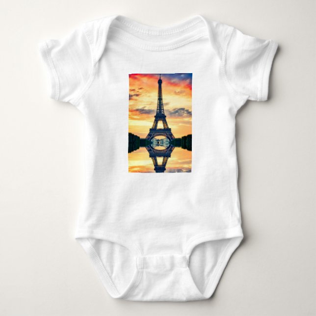 Body Para Bebê Eiffel Tower Paris Evening European Viagem (Frente)