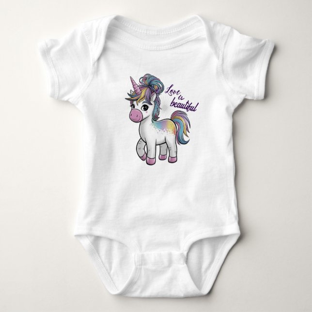 Body Para Bebê Einhorn-Baby-Strampler (Frente)