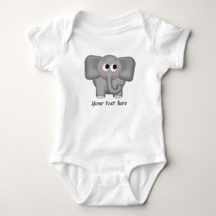 Body Para Bebê Elefante adorável - Onsie infantil personalizado