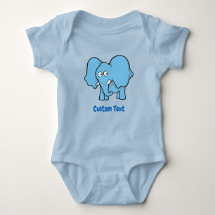 Body Para Bebê Elefante Azul Claro