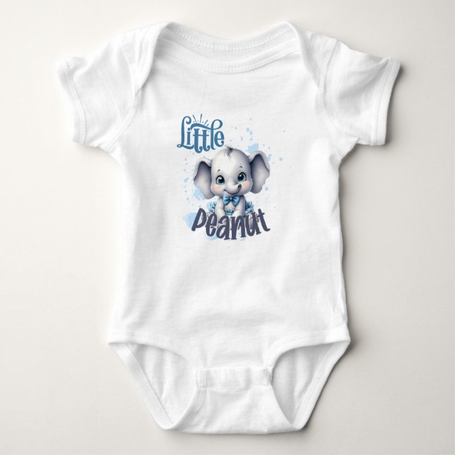 Body Para Bebê Elefante Azul Cutie - Pequeno amendoim (Frente)