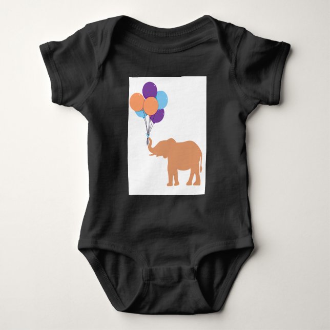 Body Para Bebê Elefante Balão (Frente)