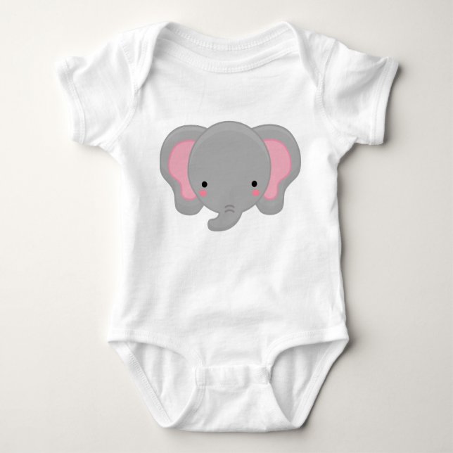 Body Para Bebê elefante bebê (Frente)