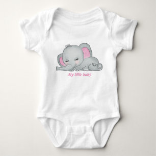 Body Para Bebê Elefante bebê com orelhas cor-de-rosa
