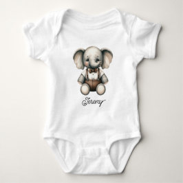 Body Para Bebê Elefante Bebê Fofo com Gravata Borboleta