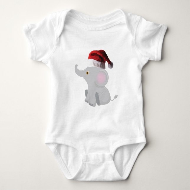 Body Para Bebê Elefante bebê natalino (Frente)