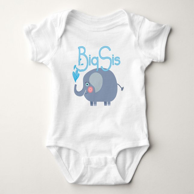 Body Para Bebê Elefante Big Sis (Frente)