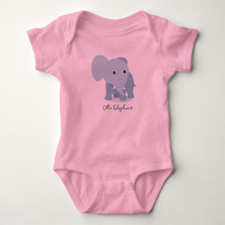 Body Para Bebê Elefante bonito customizável do texto