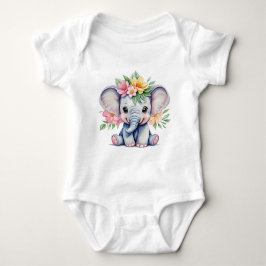 Body Para Bebê Elefante Cinto-d-Água com flores