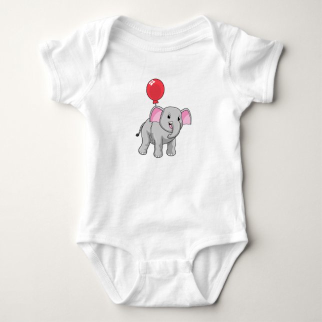 Body Para Bebê Elefante com balão (Frente)