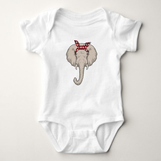 Body Para Bebê Elefante com Bandana (Frente)