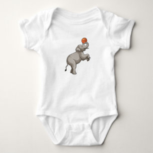 Body Para Bebê Elefante com basquete