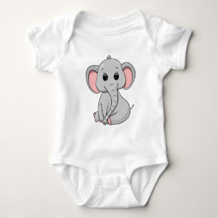 Body Para Bebê Elefante Cute