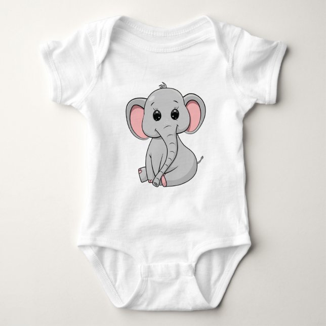 Body Para Bebê Elefante Cute (Frente)