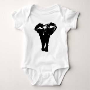 Body Para Bebê Elefante de Arte Pop Único