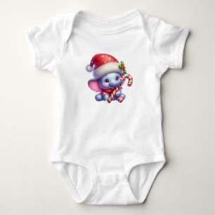 Body Para Bebê Elefante de Natal faminto