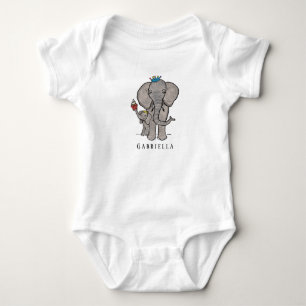 Body Para Bebê Elefante e Bebê Cute Personalizados