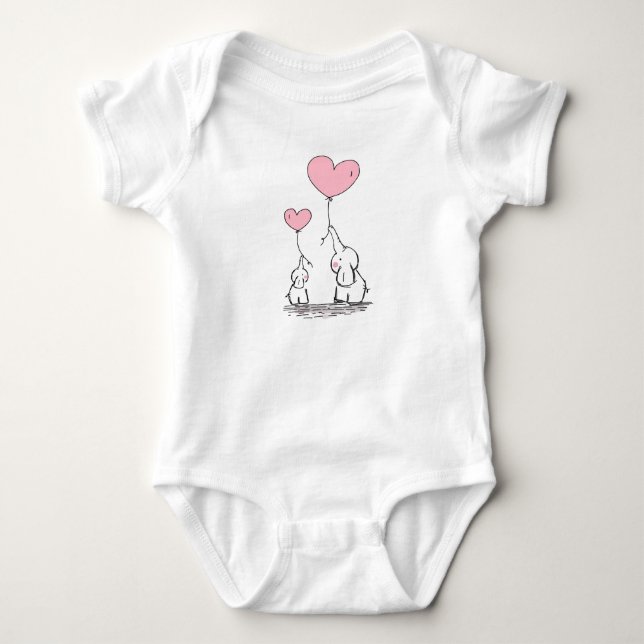 Body Para Bebê Elefante Love (Frente)