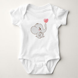 Body Para Bebê Elefante Minimalista Fofo com Coração para Recém-N