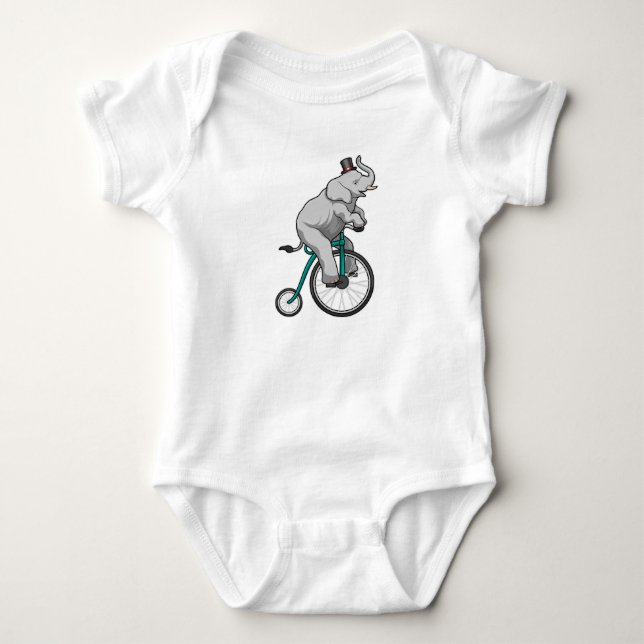 Body Para Bebê Elefante no Circo com Bicicleta (Frente)