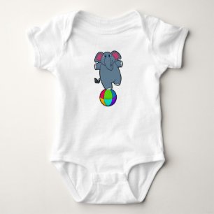 Body Para Bebê Elefante no Circo com bola de Circo