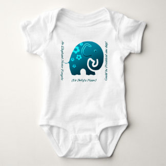 Body Para Bebê Elefante Nunca Esquece (Teal Personalizado Onsie)
