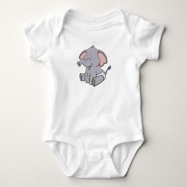 Body Para Bebê Elefante para bebê personalizável (Frente)