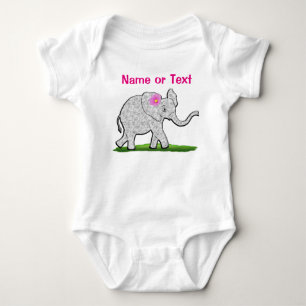 Body Para Bebê Elefante Roupa de Menina Personalizado