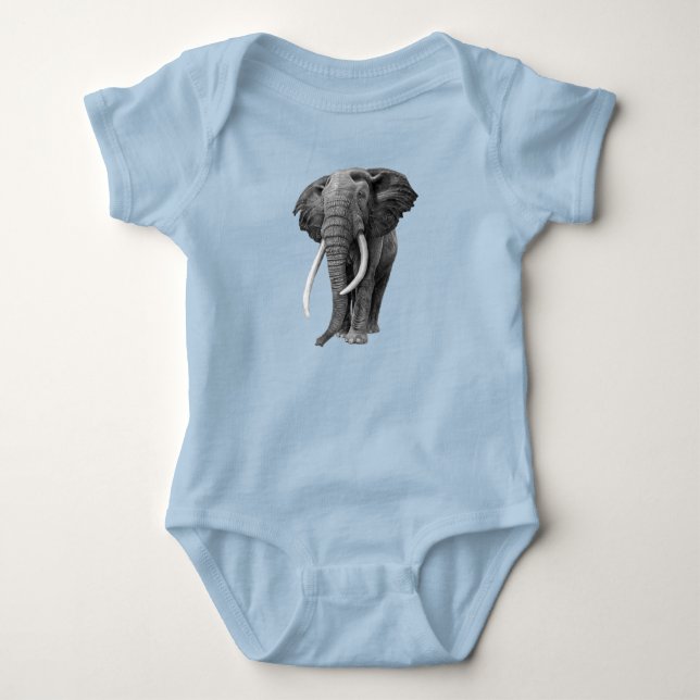 Body Para Bebê Elefante-touro - Desenho a lápis (Frente)