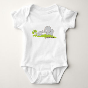 Body Para Bebê Elefantes Planetas Orgânicos T-Shirts Kids