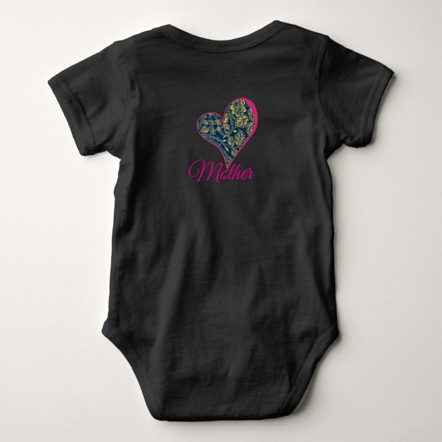 Body Para Bebê Elegância Azul Dourada (Verso)
