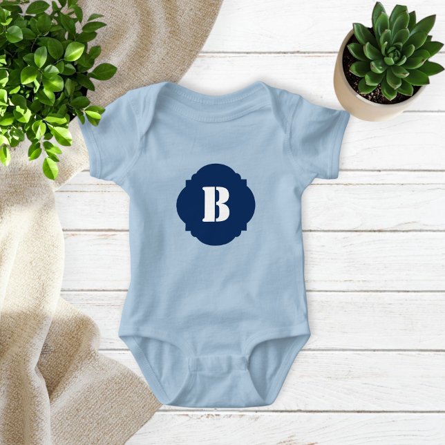 Body Para Bebê Elegant Baby Bodysuit with Simple Monogram  (Criador carregado)
