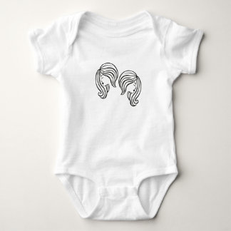 Body Para Bebê Elegant Gemini Zodiac Sign Modern Line Art
