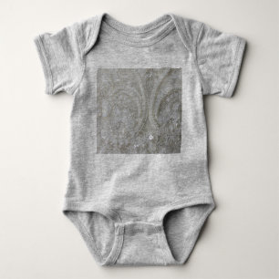 Body Para Bebê elegant girly chic grey cream beige white  floral