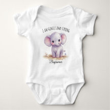 Elegante Elefante Roxo "Eu Sou Gentil e Forte"