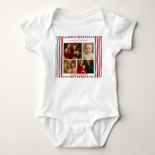 Body Para Bebê Elegante Faixa moderna família Foto feliz Natal
