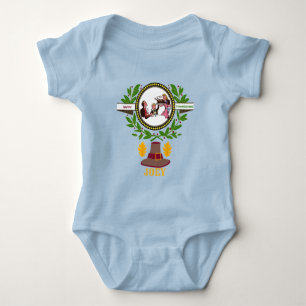 Body Para Bebê elegante vintage, graças, nome personalizado