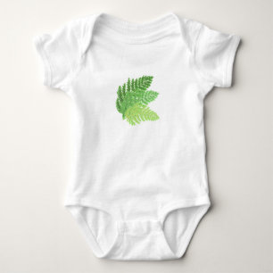 Body Para Bebê Elegantes folhas florestais de samambaia em aquare